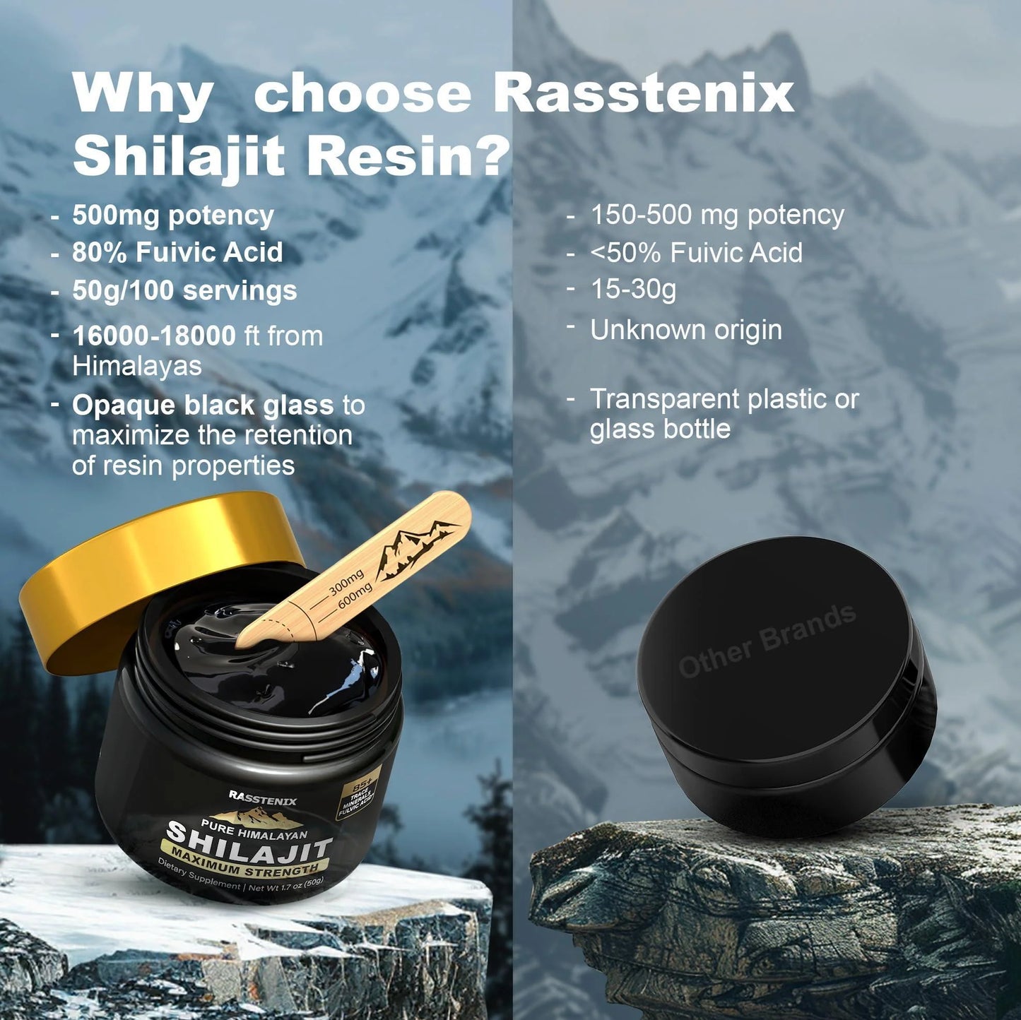 Shilajit Pure Himalayan Organic Shilajit Resin for Energy Maximum Potency