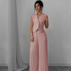 Summer Sleeveless Suit Fashion Lapel