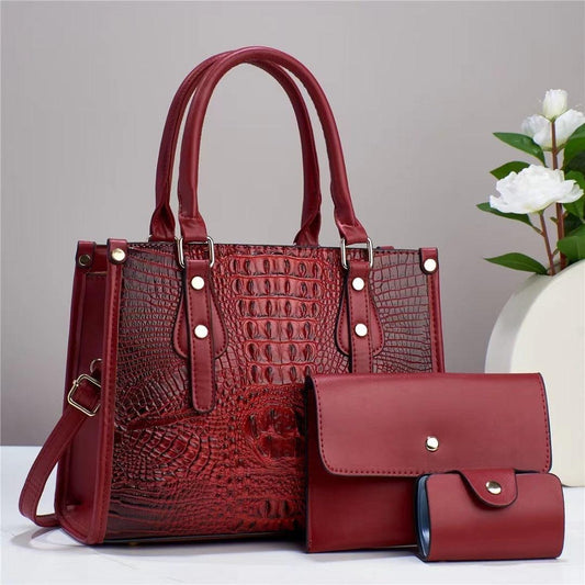 Contrast Color Minimalist Texture Three-piece Set - Hatuti
