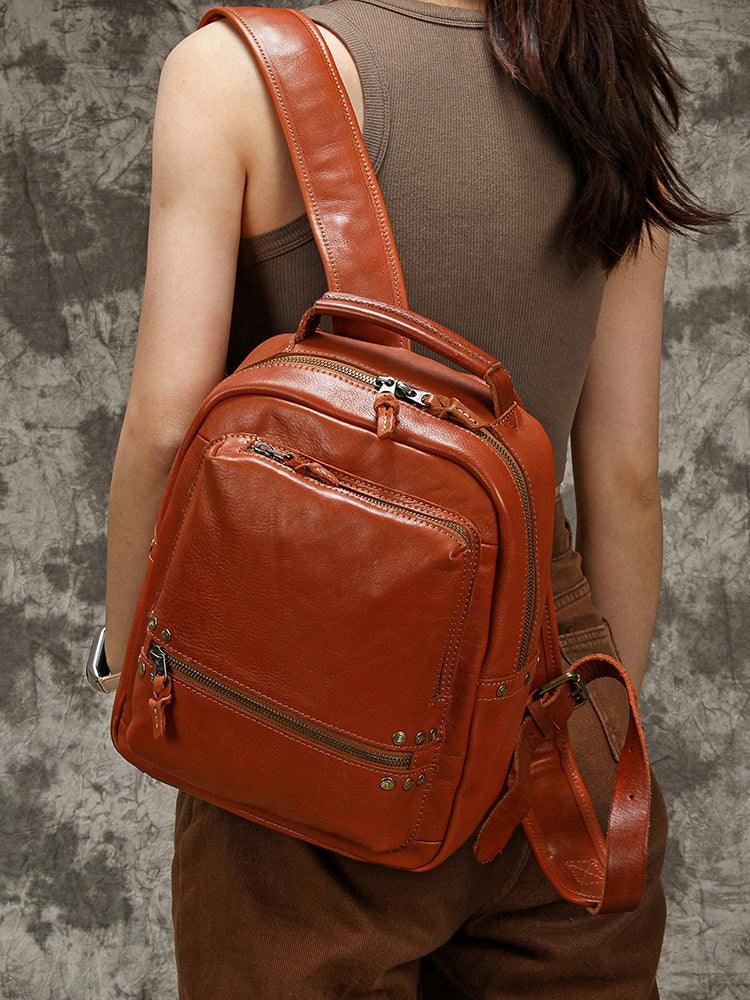 Cowhide Wash Water Wax Polishing Backpack - Hatuti