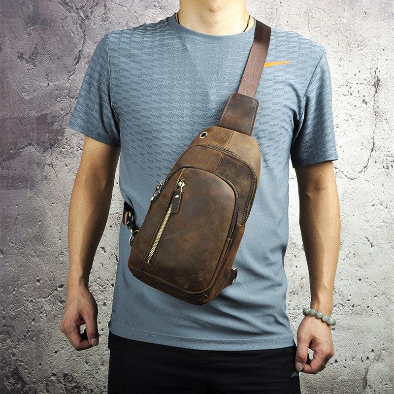 Crazy Horse Leather Cowhide Men's Vintage Bag - Hatuti