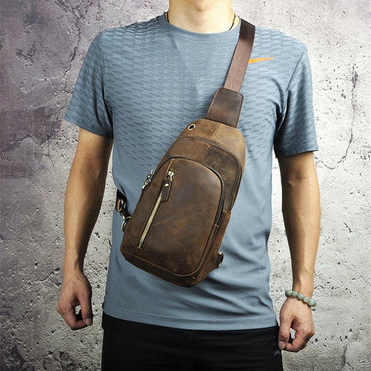Crazy Horse Leather Cowhide Men's Vintage Bag - Hatuti