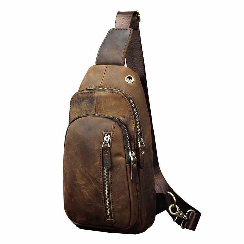 Crazy Horse Leather Cowhide Men's Vintage Bag - Hatuti