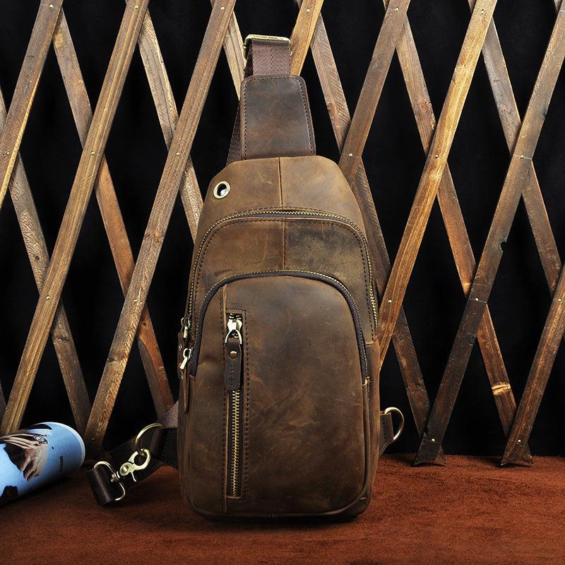 Crazy Horse Leather Cowhide Men's Vintage Bag - Hatuti