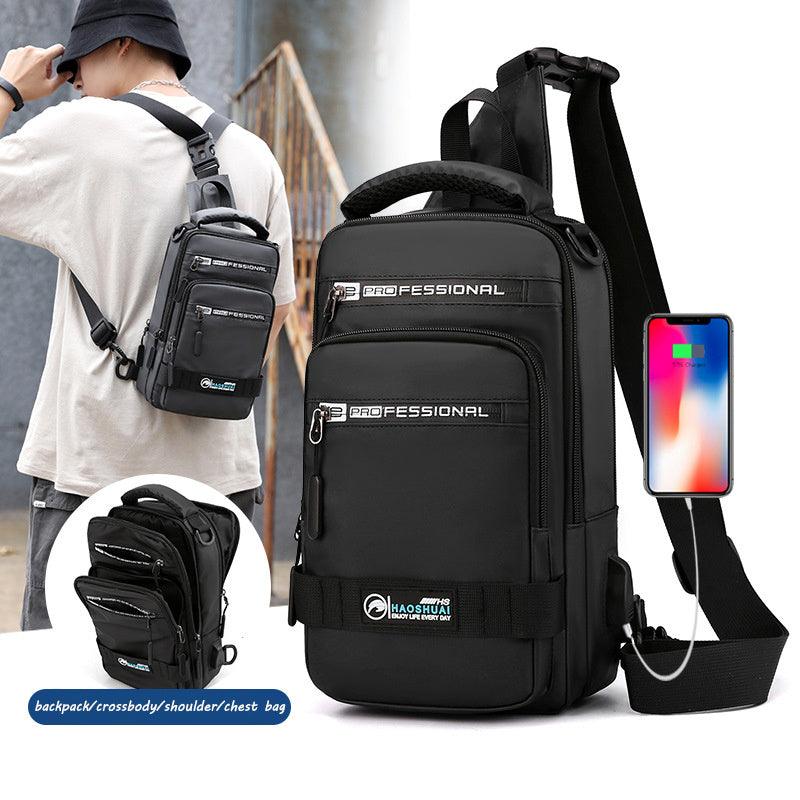 Crossbody Shoulder Bag With USB Charging Port - Hatuti