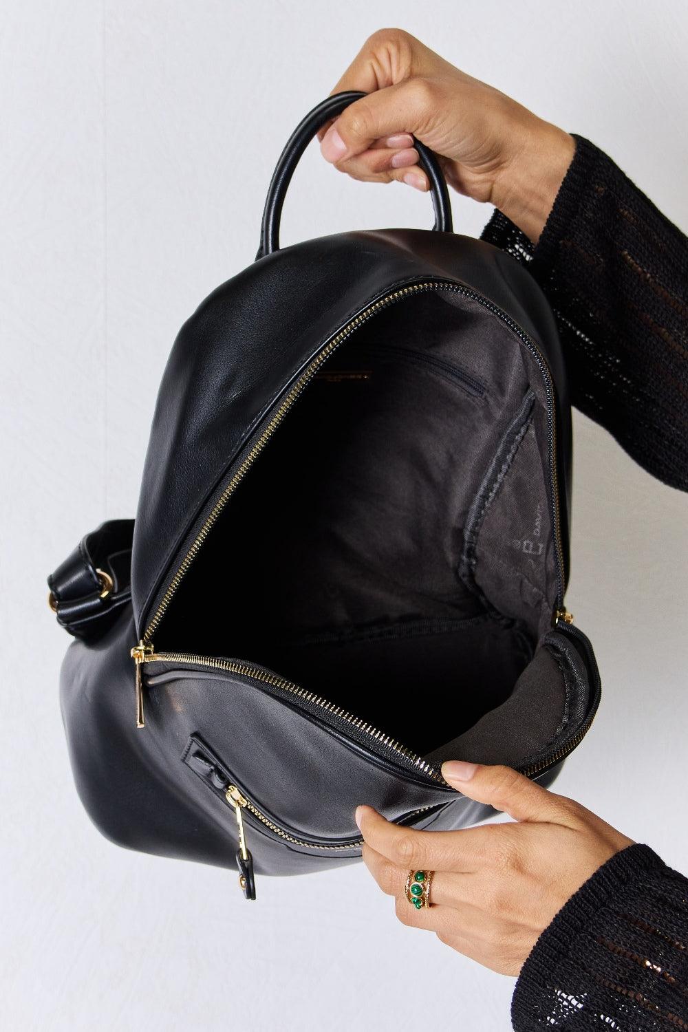 David Jones PU Leather Backpack - Hatuti