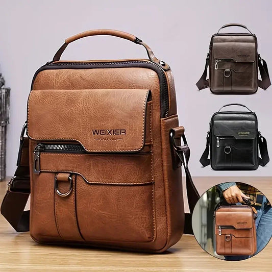 UrbanNomad™ Retro Crossbody Travel Bag – Waterproof PU Leather with Tablet Pocket