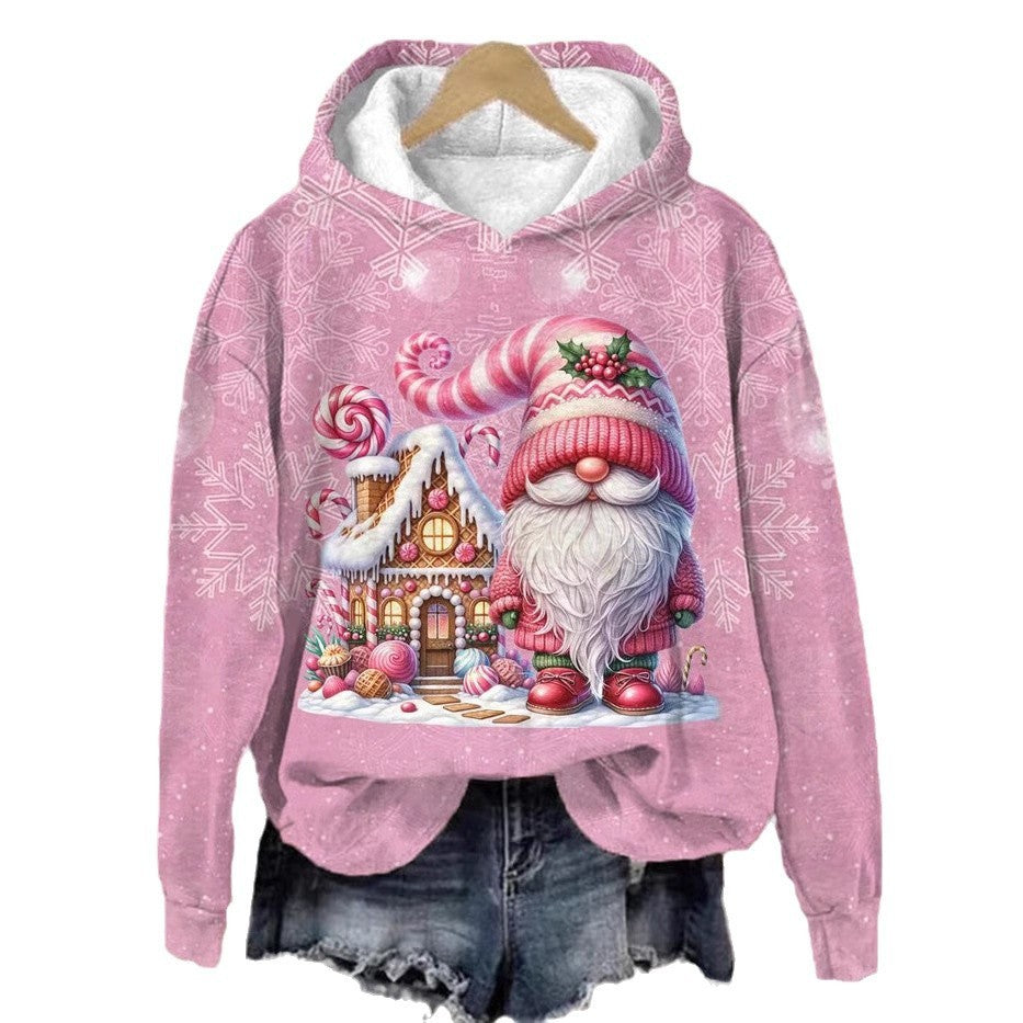 Christmas House 3D Digital Printing Hooded Sweater