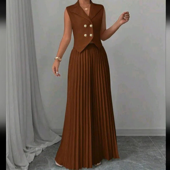 Summer Sleeveless Suit Fashion Lapel