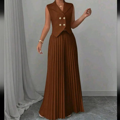 Summer Sleeveless Suit Fashion Lapel