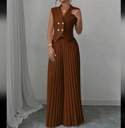 Summer Sleeveless Suit Fashion Lapel