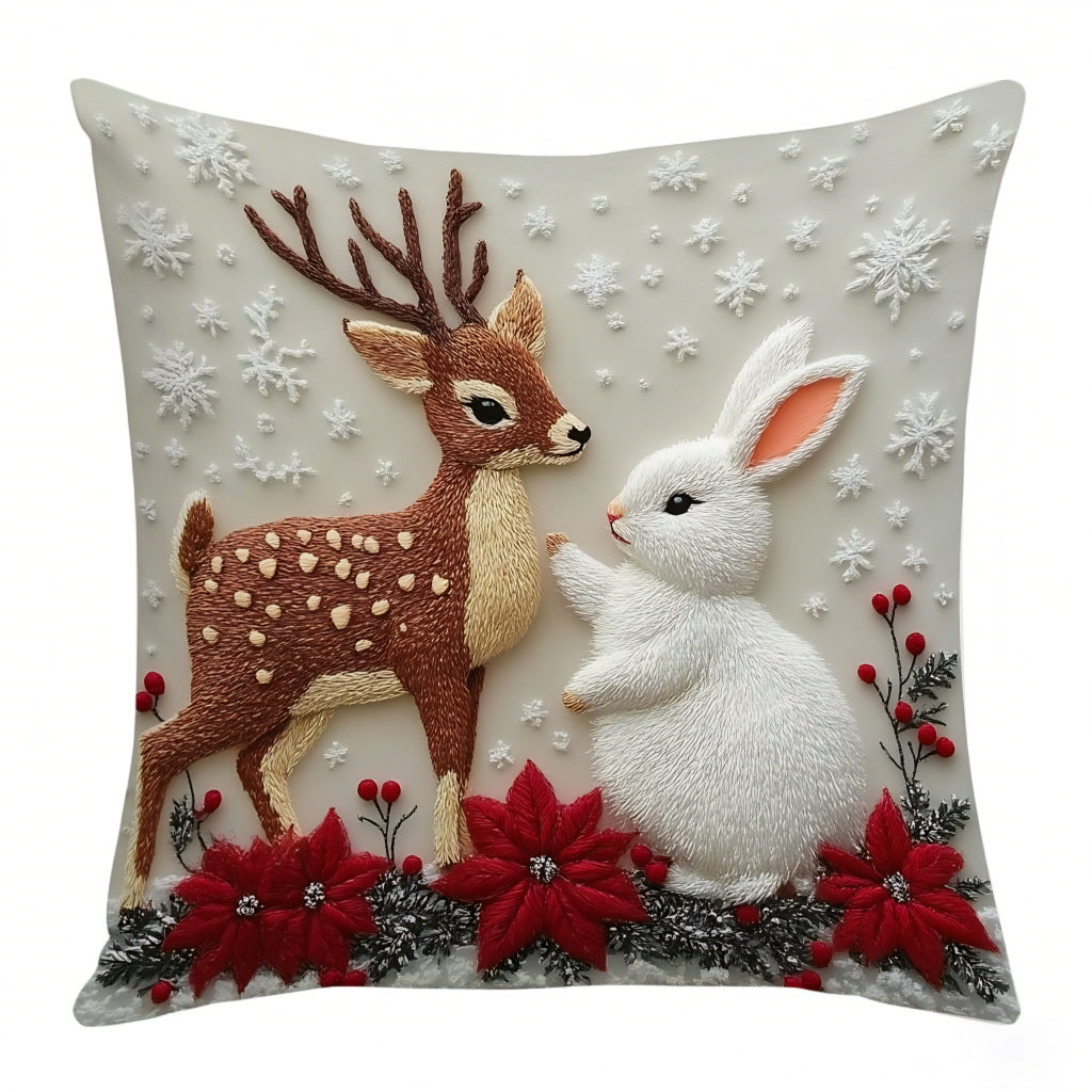 Christmas Cover Festival Elk Rabbit Decoration Sofa Atmosphere Decoration Linen Pillow