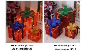 Led Christmas Gift Box Three-piece Set Lighting Chain Scene Layout Decorative Lights
