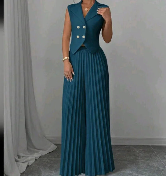 Summer Sleeveless Suit Fashion Lapel