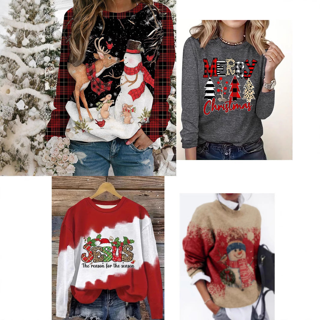 Women's Christmas Crew Neck Casual Sweater