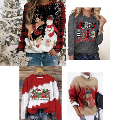 Women's Christmas Crew Neck Casual Sweater