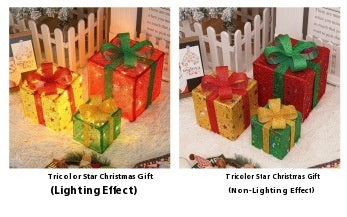 Led Christmas Gift Box Three-piece Set Lighting Chain Scene Layout Decorative Lights