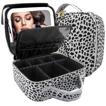 Mirror makeup bag LED with light womens makeup mirror