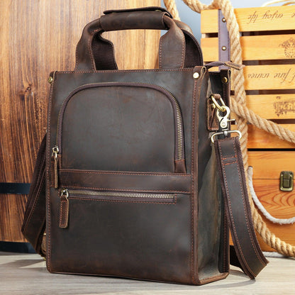 Genuine Leather High-grade Backpack Crazy Horse Leather Crossbody Bag - Hatuti