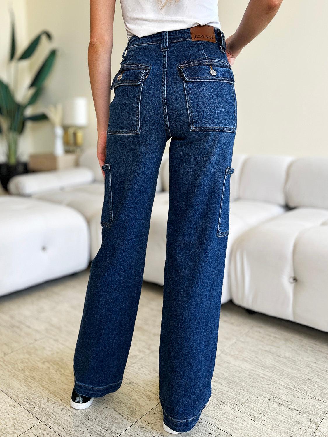 Judy Blue Full Size High Waist Straight Cargo Jeans - Hatuti