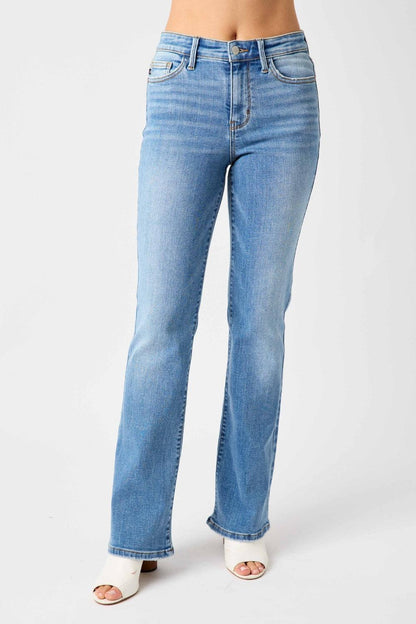 Judy Blue Full Size Mid-Rise Waist Straight Jeans - Hatuti