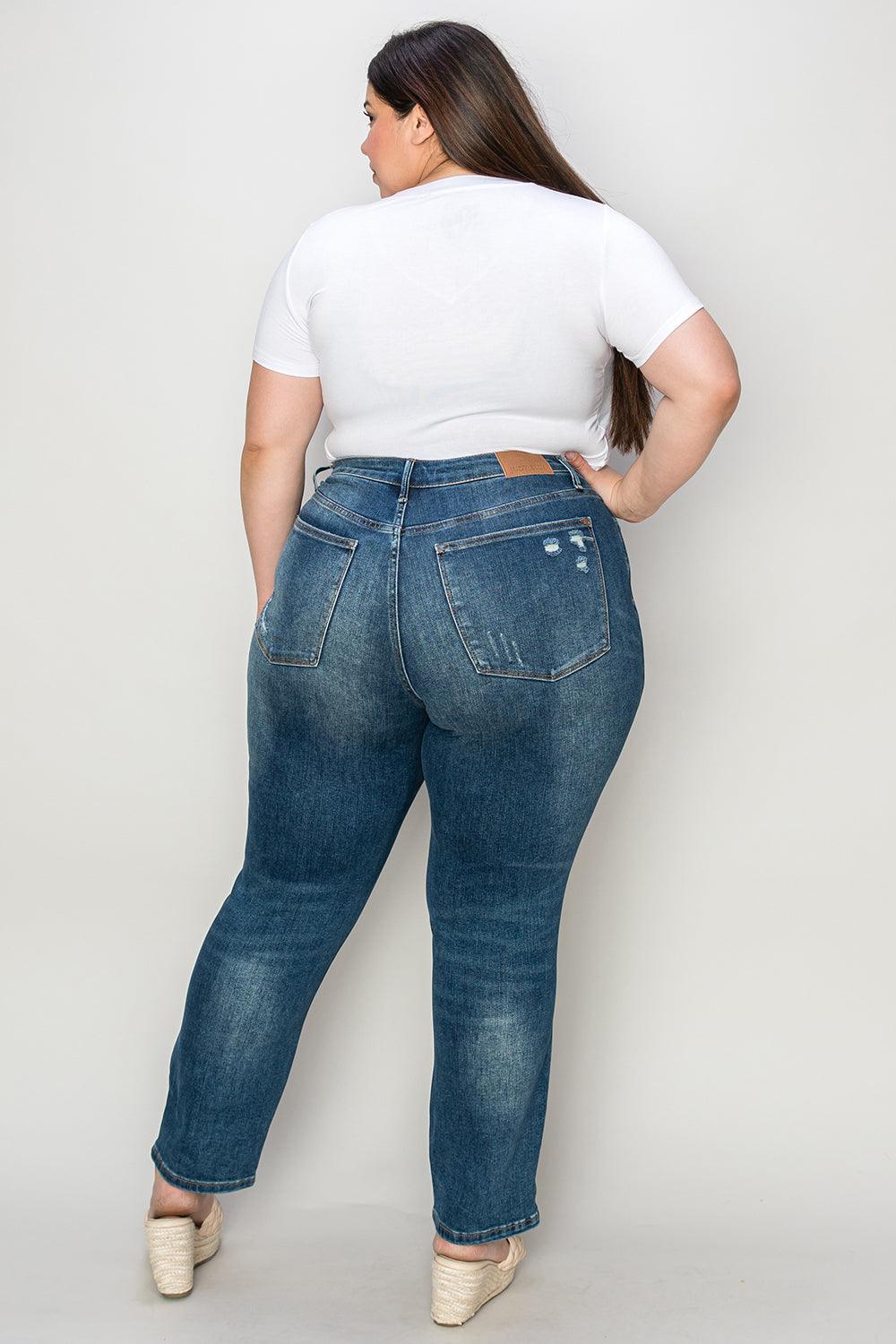 Judy Blue Full Size Tummy Control High Waist Slim Jeans - Hatuti