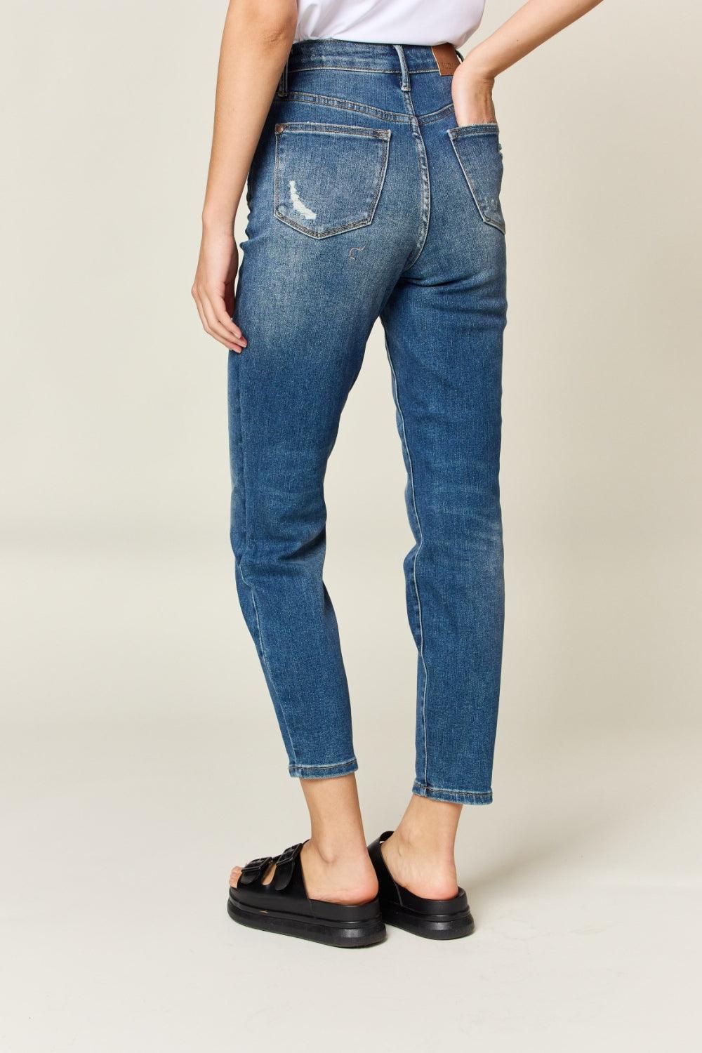 Judy Blue Full Size Tummy Control High Waist Slim Jeans - Hatuti