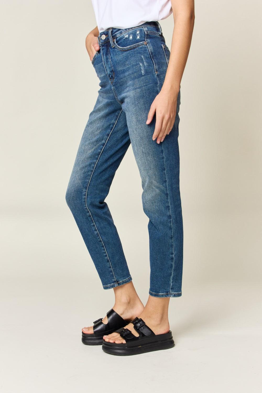 Judy Blue Full Size Tummy Control High Waist Slim Jeans - Hatuti