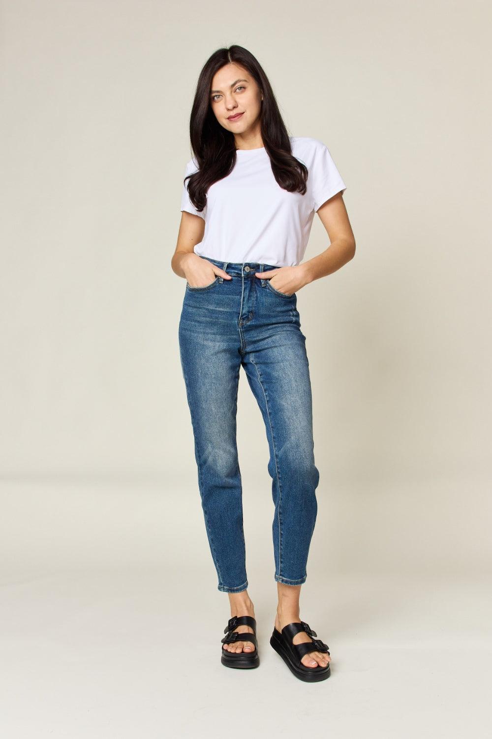 Judy Blue Full Size Tummy Control High Waist Slim Jeans - Hatuti