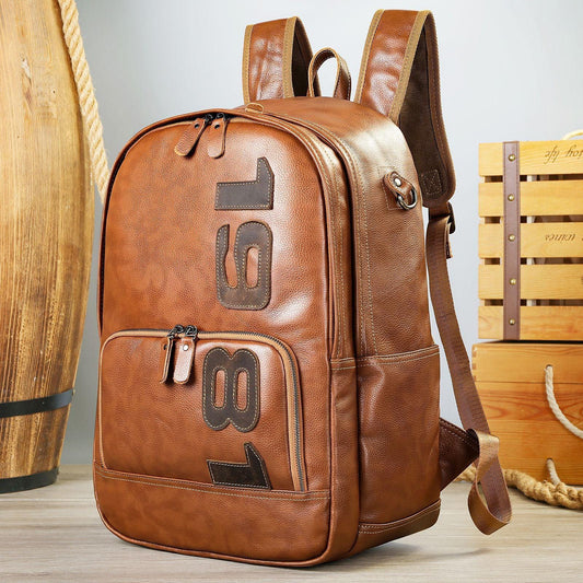 Leather Backpack Cowhide Leisure - Hatuti