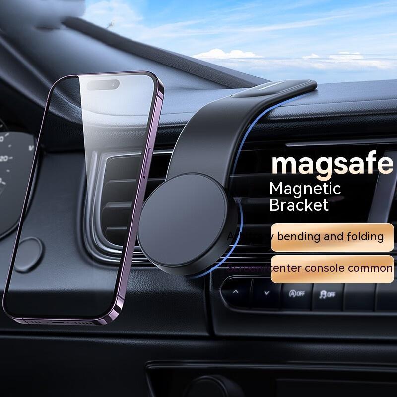 Magnetic Bendable Car Mobile Phone Holder Wireless Charger Phone Holder 15W Car Dash Mount Compatible With Phone - Hatuti