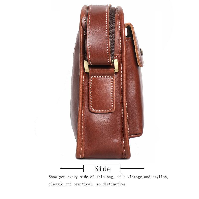 Men's Real-leather Bag Cowhide Casual Simple Shoulder - Hatuti