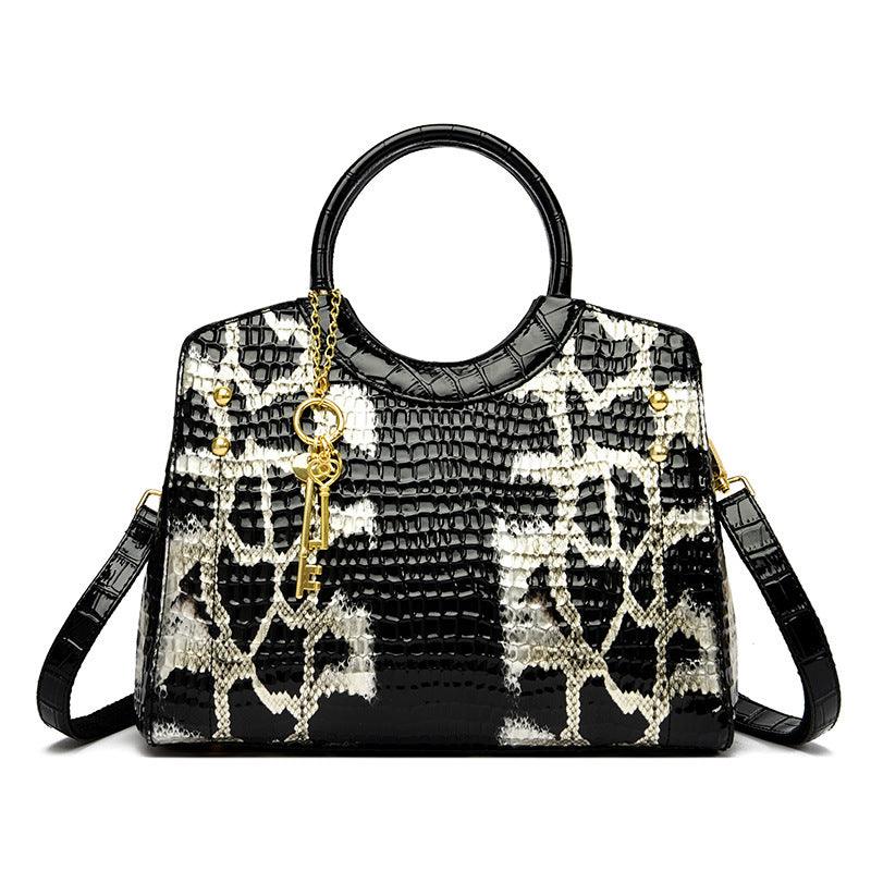 Retro Fashion Snakeskin Pattern Portable Big Bag - Hatuti