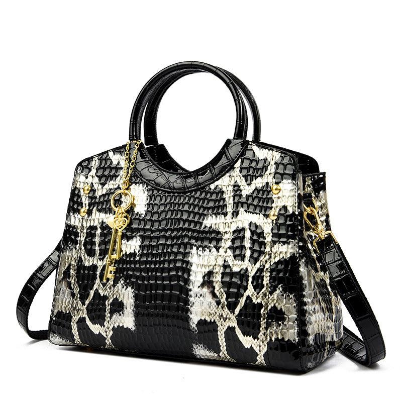 Retro Fashion Snakeskin Pattern Portable Big Bag - Hatuti