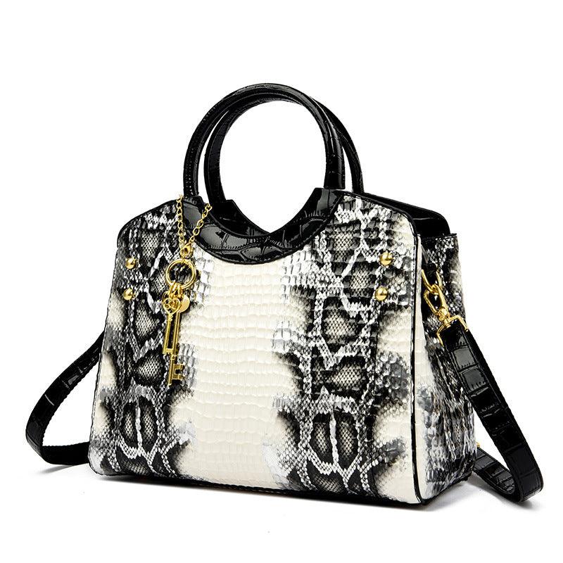 Retro Fashion Snakeskin Pattern Portable Big Bag - Hatuti