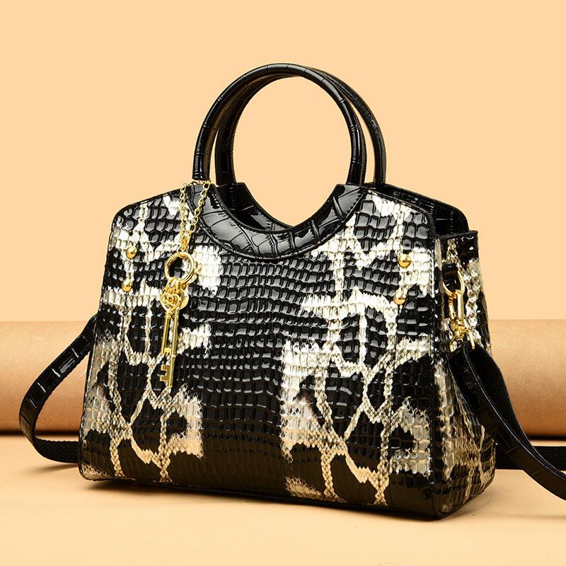 Retro Fashion Snakeskin Pattern Portable Big Bag - Hatuti