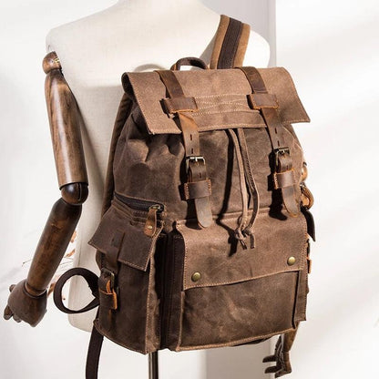 Retro Waxed Canvas Backpack - Hatuti