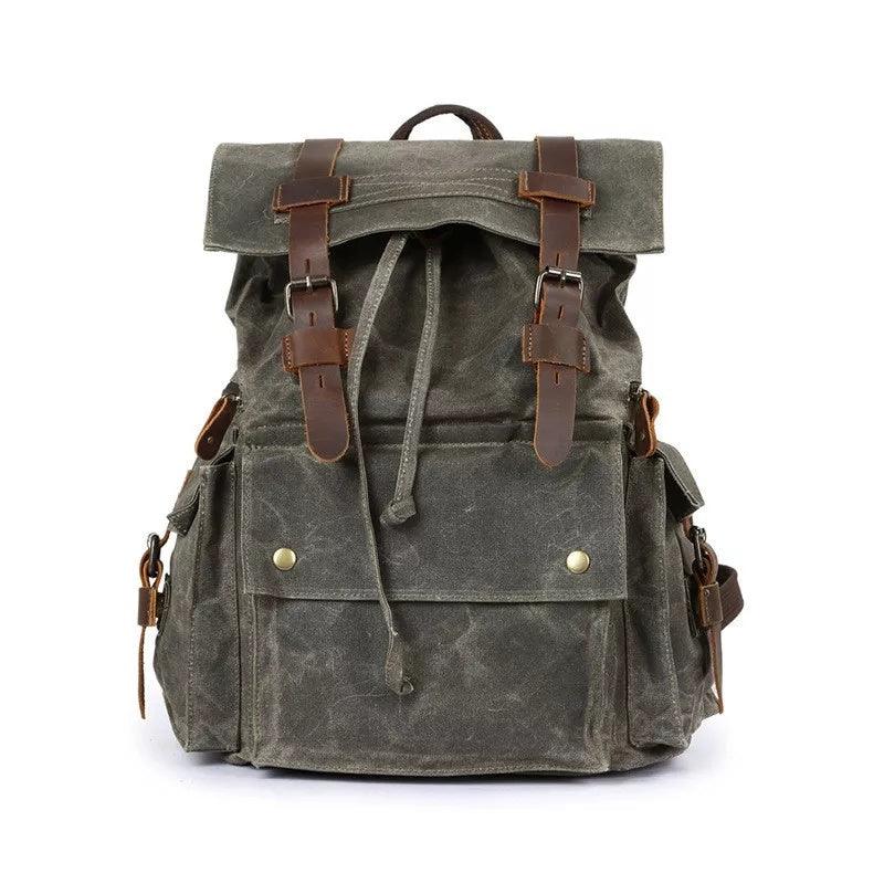 Retro Waxed Canvas Backpack - Hatuti