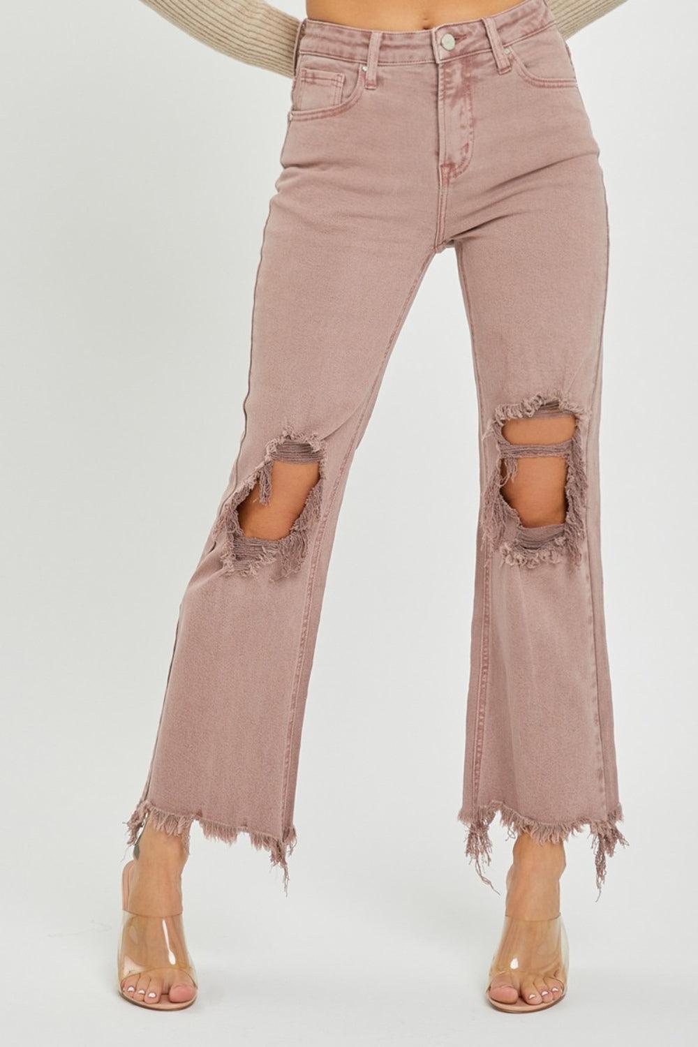 RISEN Distressed Ankle Bootcut Jeans - Hatuti