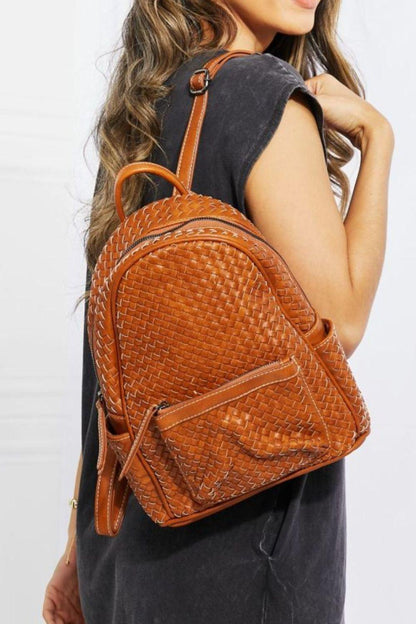 SHOMICO Certainly Chic Faux Leather Woven Backpack - Hatuti