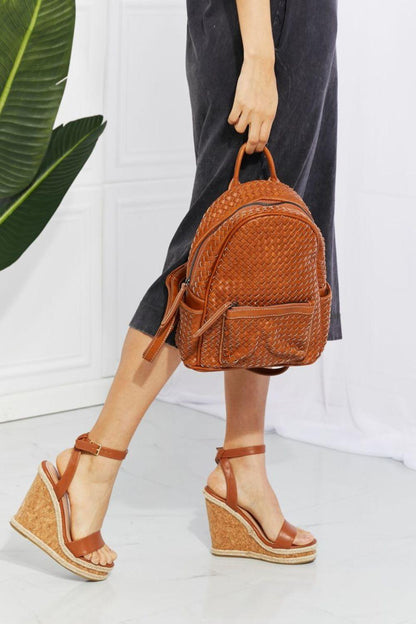 SHOMICO Certainly Chic Faux Leather Woven Backpack - Hatuti