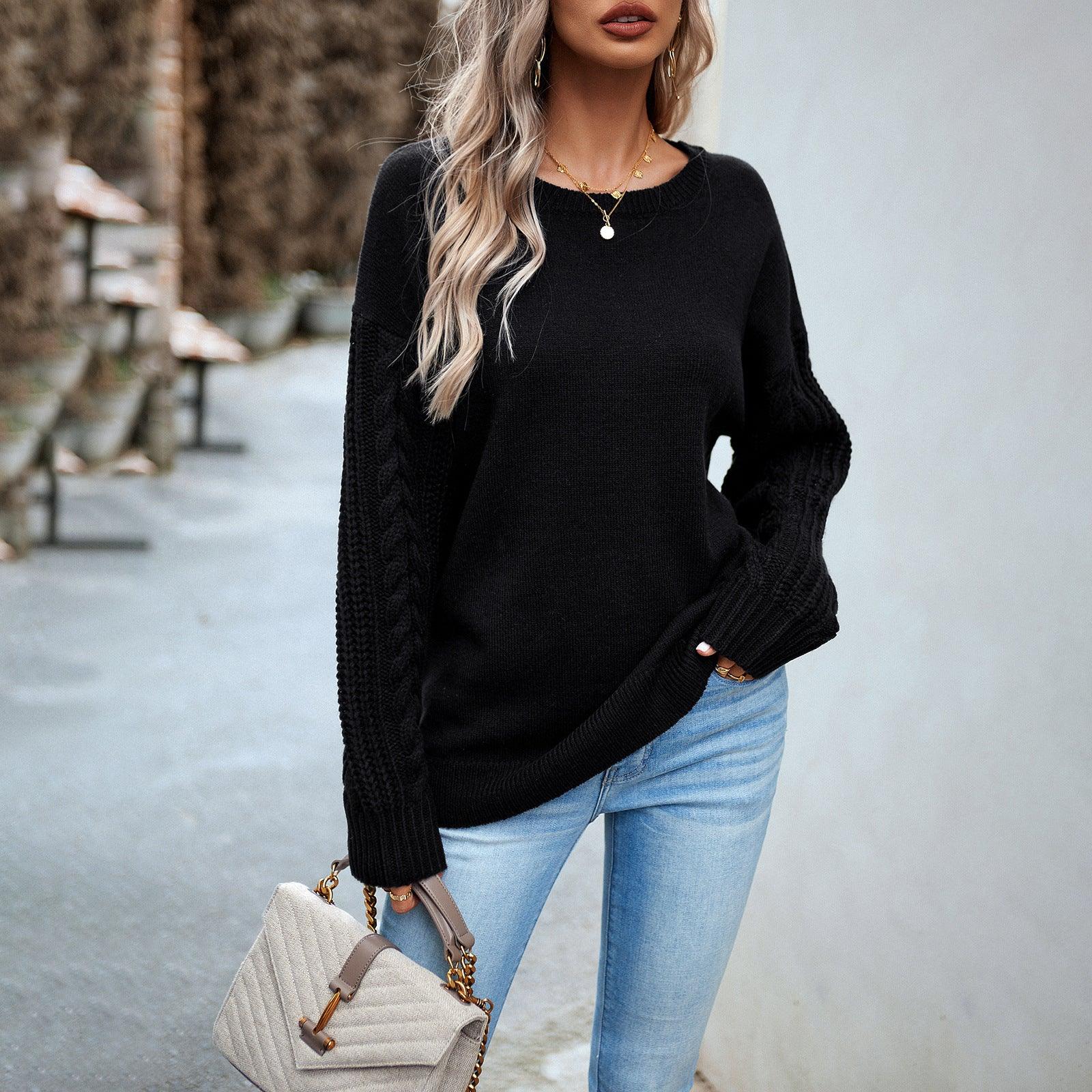 Simple Round Neck Sweater - Hatuti