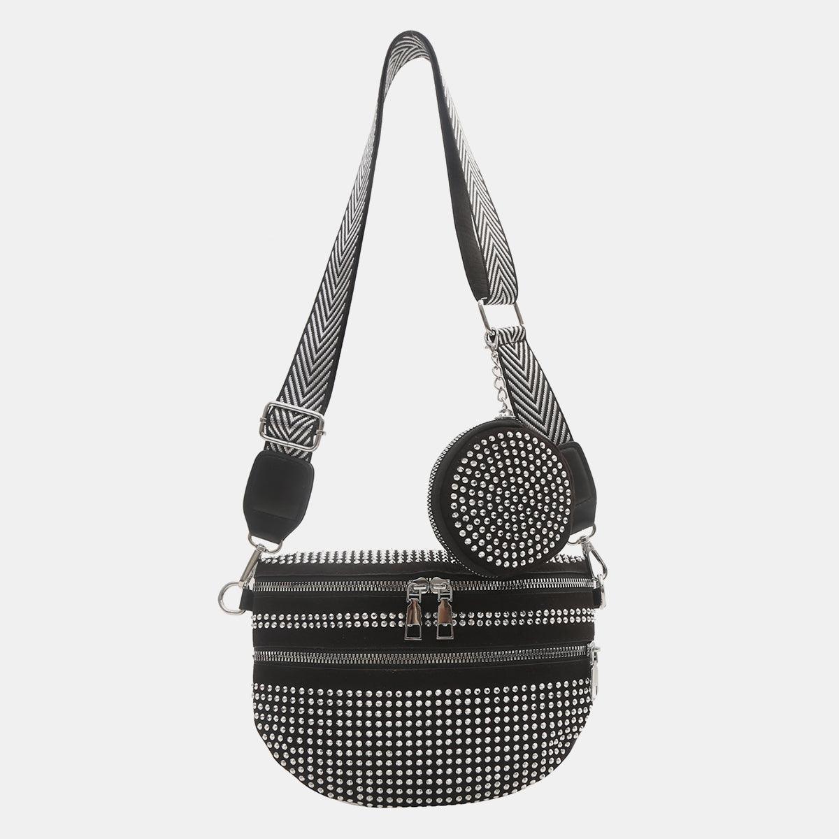 Studded Adjustable Strap Crossbody Bag - Hatuti