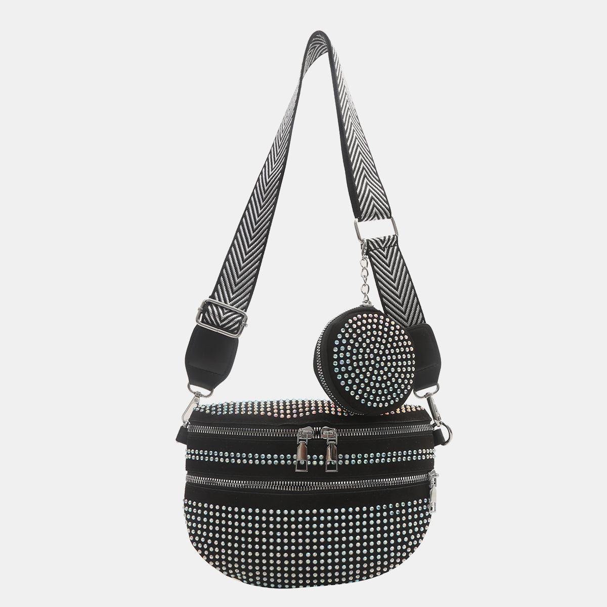 Studded Adjustable Strap Crossbody Bag - Hatuti