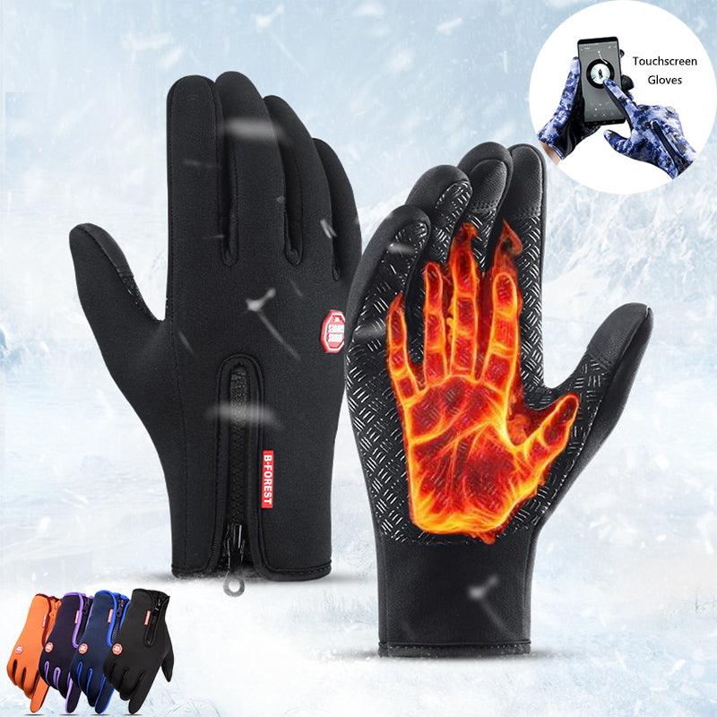 Winter Gloves Touch Screen Riding Motorcycle Sliding Waterproof Sports Gloves With Fleece - Hatuti