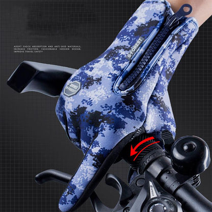 Winter Gloves Touch Screen Riding Motorcycle Sliding Waterproof Sports Gloves With Fleece - Hatuti