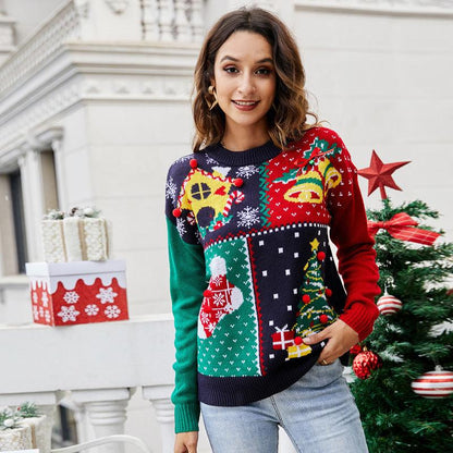 Women's Christmas Tree Snowflake Knitted Sweaters - Hatuti