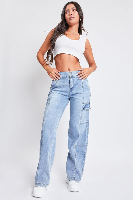 YMI Jeanswear High-Rise Straight Cargo Jeans - Hatuti