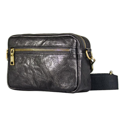 Young Men's Handmade Genuine Leather Crossbody Bag - Hatuti