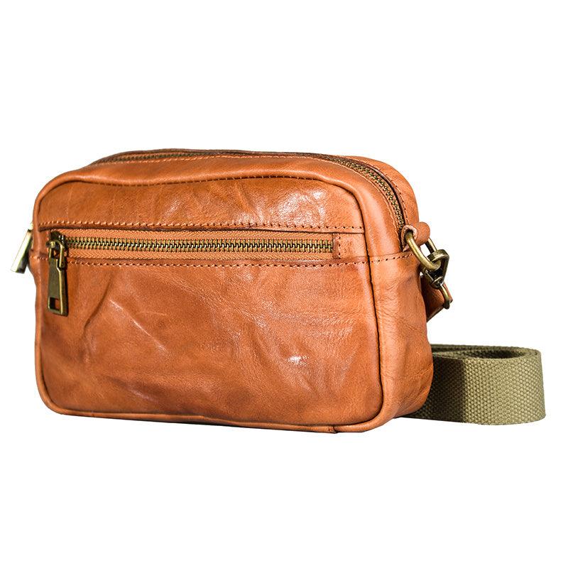 Young Men's Handmade Genuine Leather Crossbody Bag - Hatuti